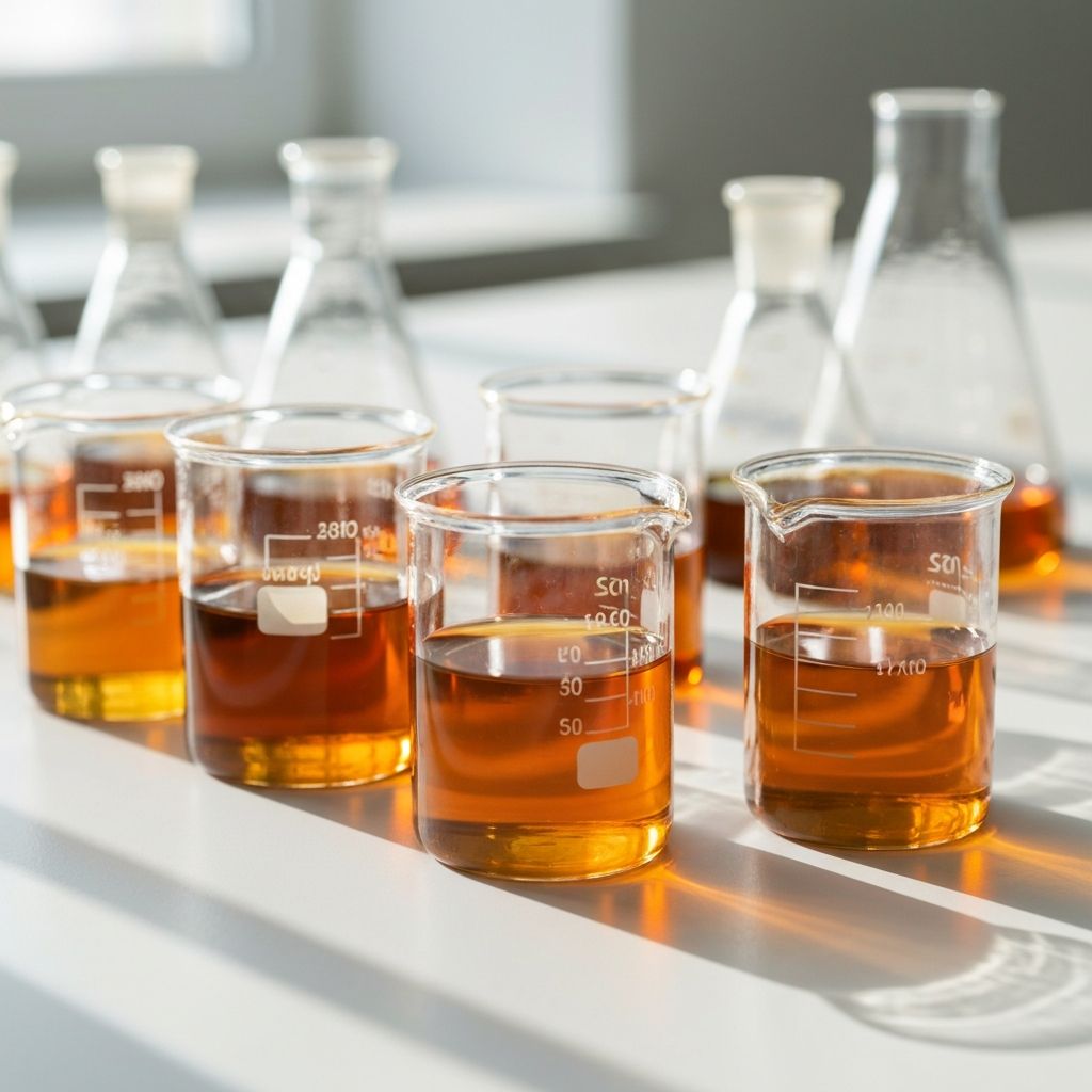 Plant extracts in laboratory glassware